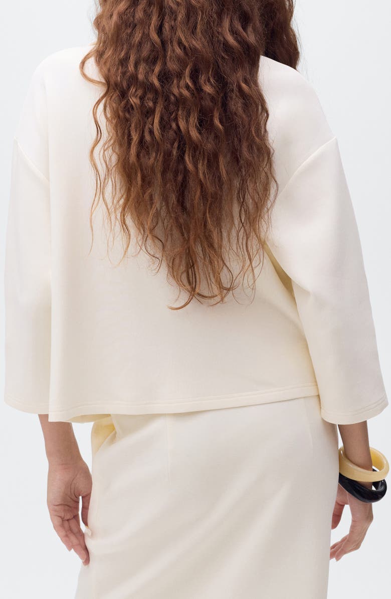 MANGO Three-Quarter Sleeve Jacket, Alternate, color, Ecru