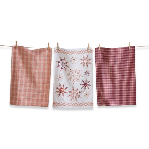 Tag Adobe Sugar Snowflake Kitchen Towels Set Of 3 In Pink