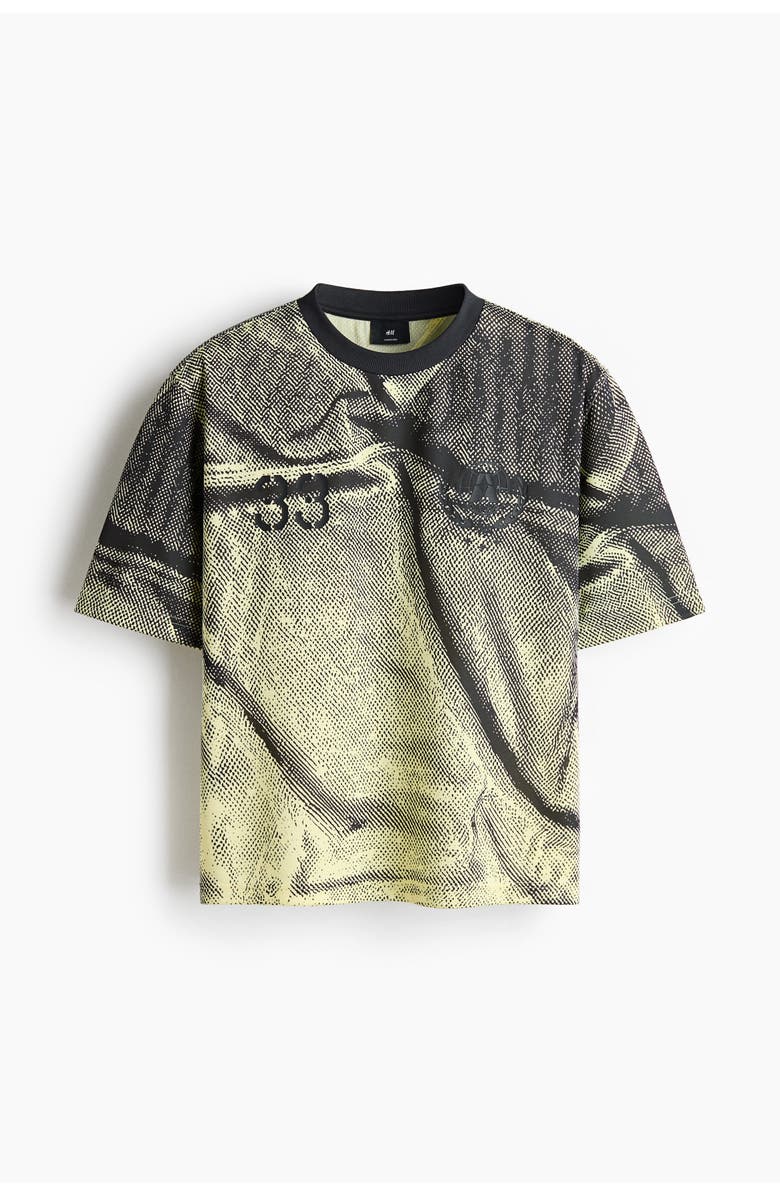 H&M Oversized Fit Boxy-style Printed T-shirt, Main, color, Light Green/33