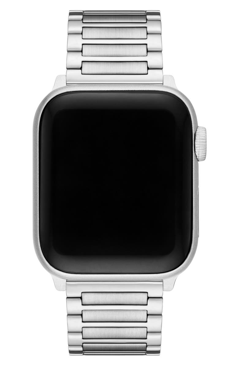 Tory Burch The Kira 18mm Apple Watch<sup>®</sup> Bracelet Watchband, Alternate, color, Silver