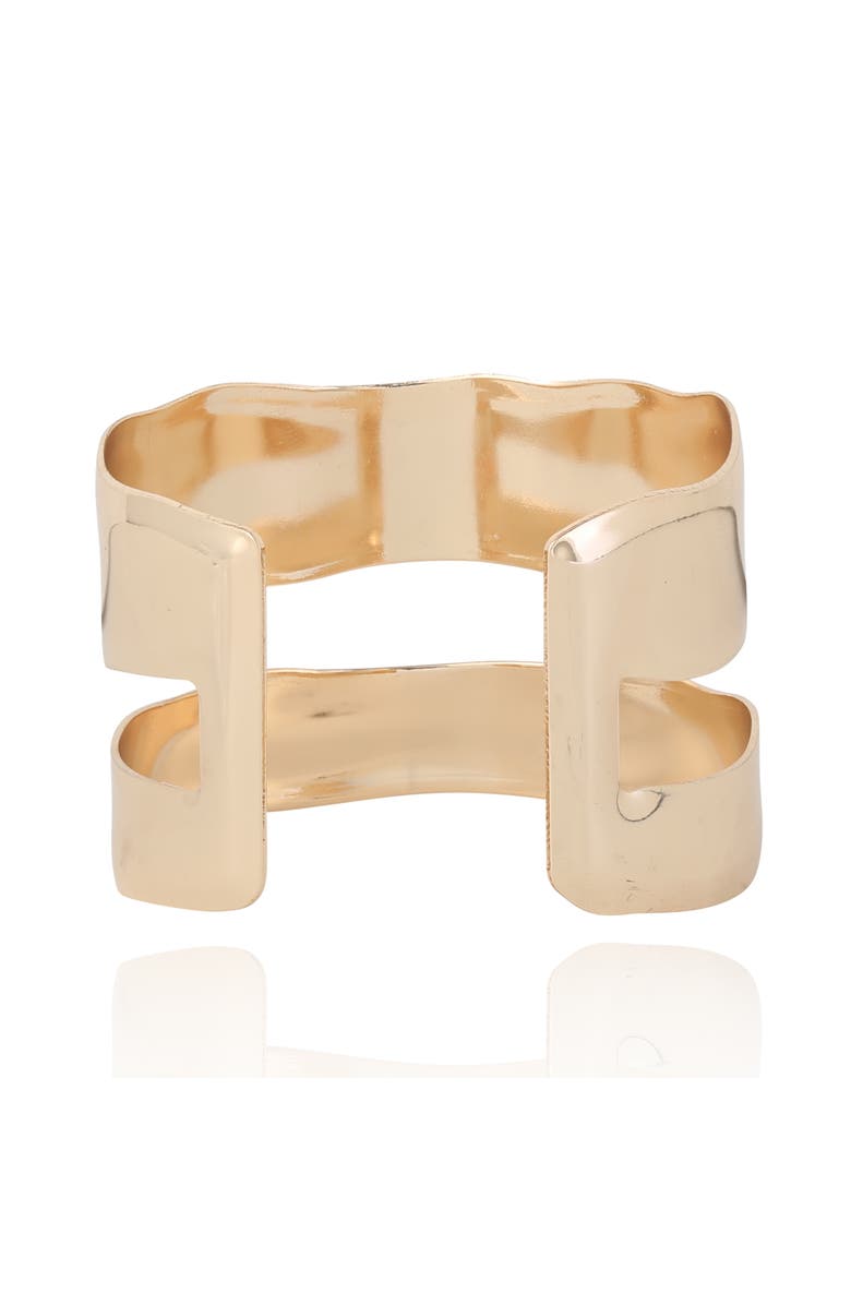 BCBG Generation Double Band Cuff Bracelet, Alternate, color, Gold