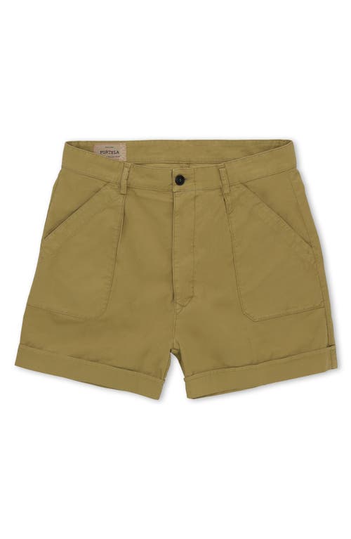 Fortela Haute Twill Cotton Shorts In Green