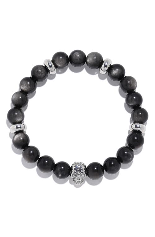 Eye Candy Los Angeles James Skull Head Beaded Stretch Bracelet In Multi