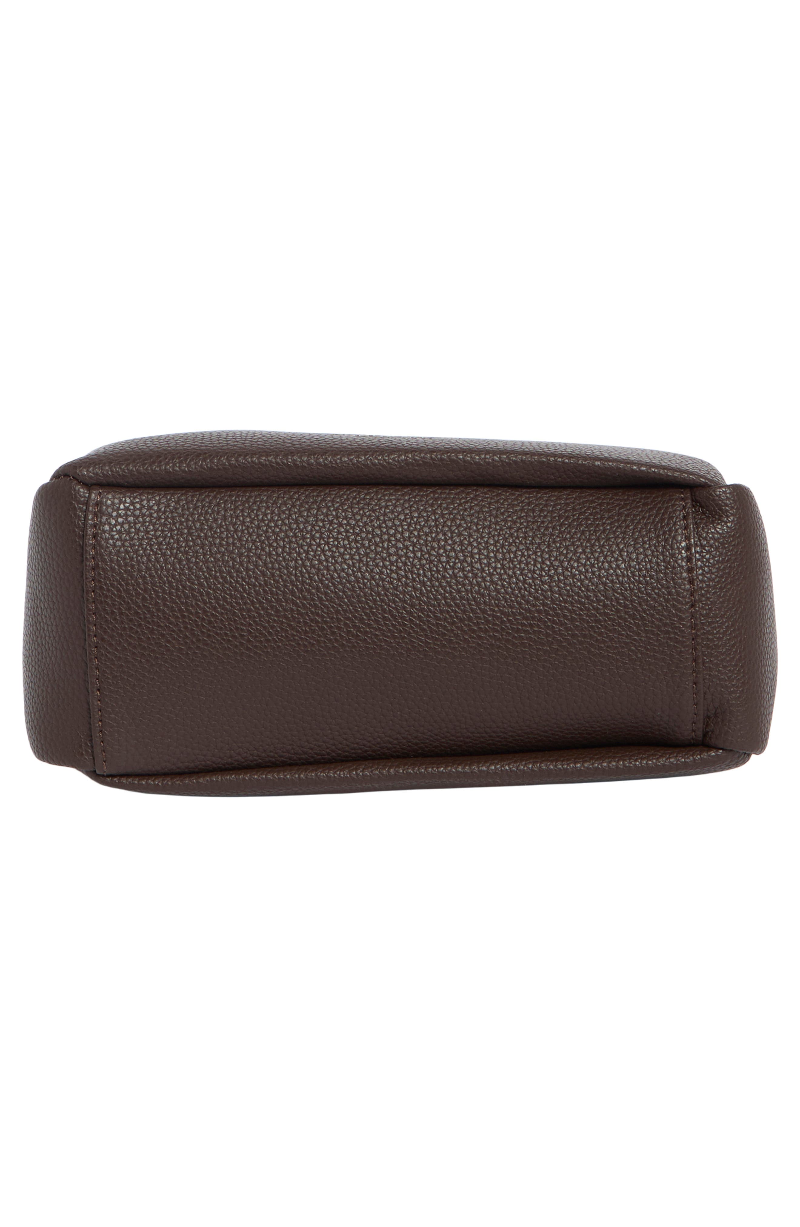 Pebble Faux Leather Crossbody Bag, Alternate, color, BROWN