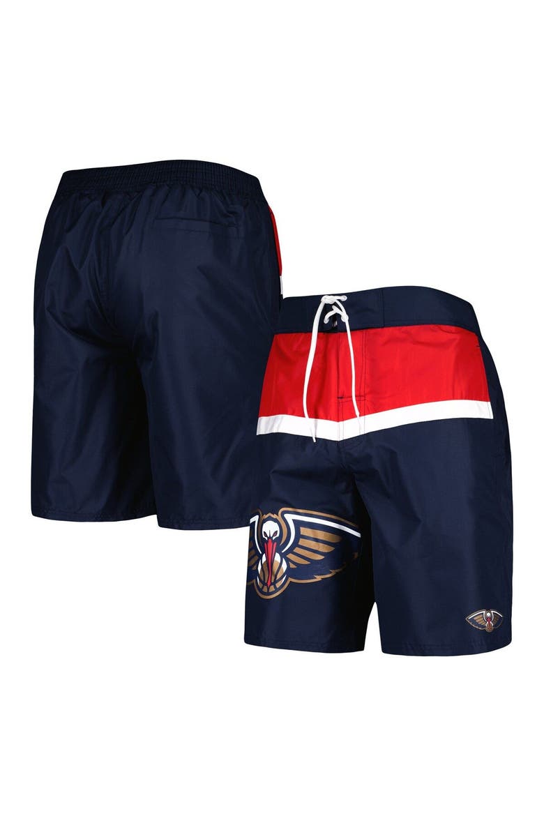 Men's G-III Sports by Carl Banks Navy New Orleans Pelicans Sea Wind Swim Trunks, Main, color, Navy