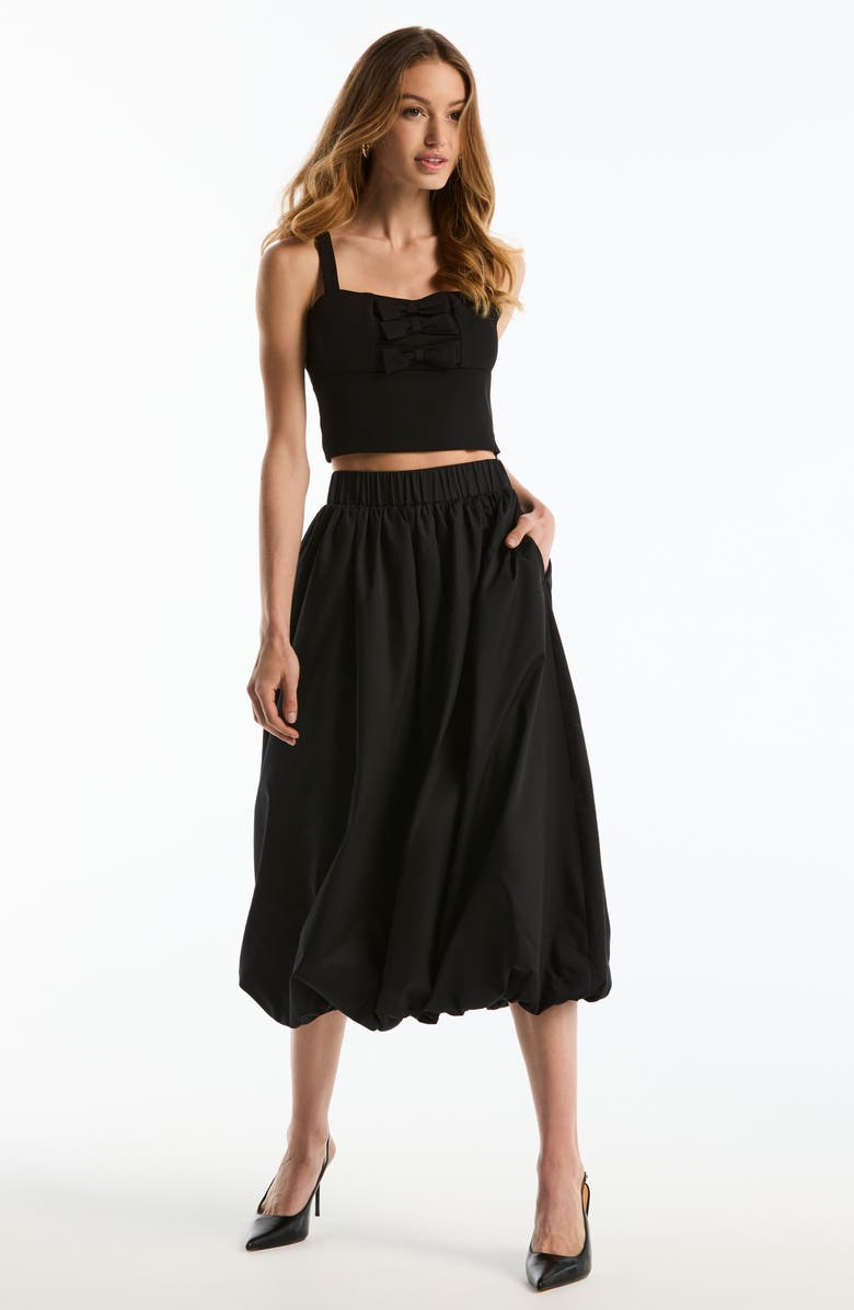 Laundry by Shelli Segal Bubble Hem Midi Skirt, Alternate, color, Black