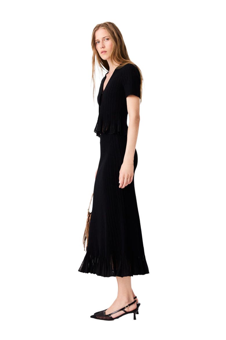 Peplum cardigan, Alternate, color, Black