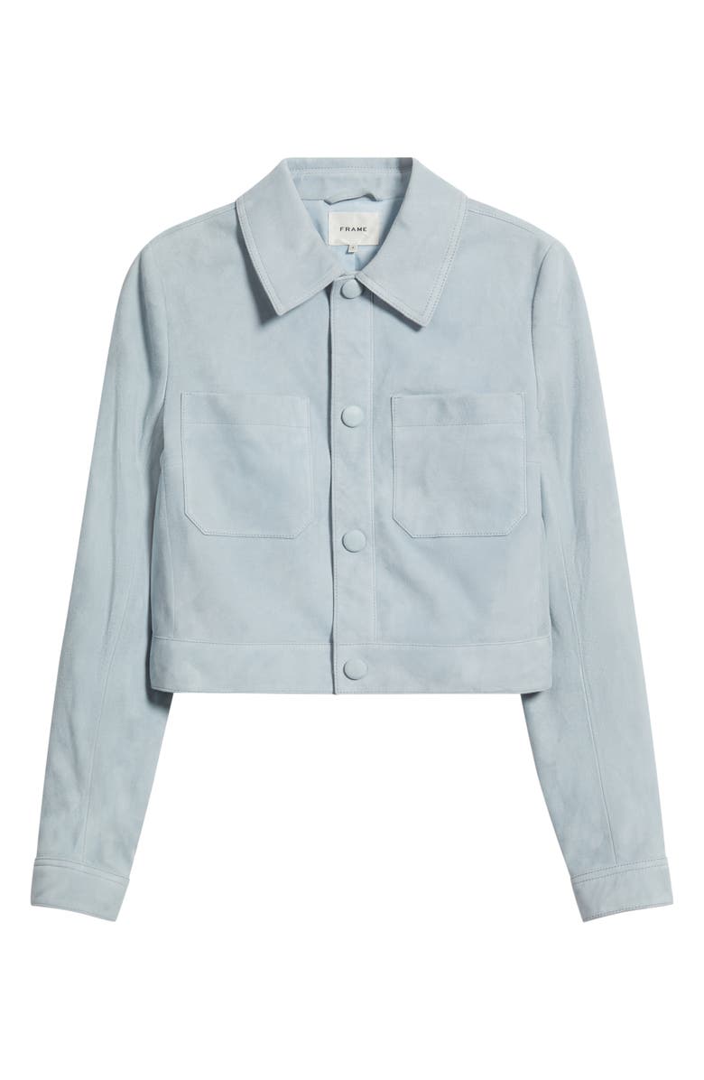 FRAME The Small Suede Jacket, Alternate, color, Sky Blue