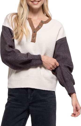 Blu Pepper Colorblock Henley Sweater | Nordstromrack