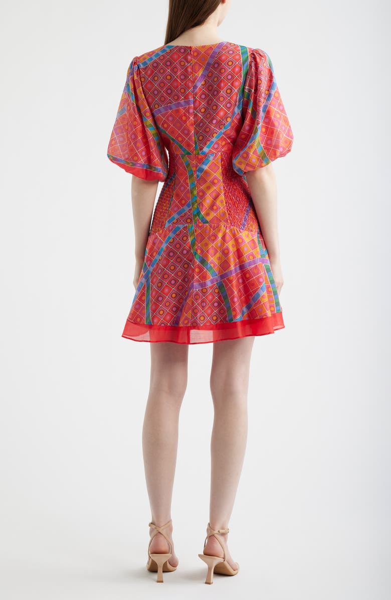 CIEBON Selene Geometric Print Fit & Flare Dress, Alternate, color, Red Multi