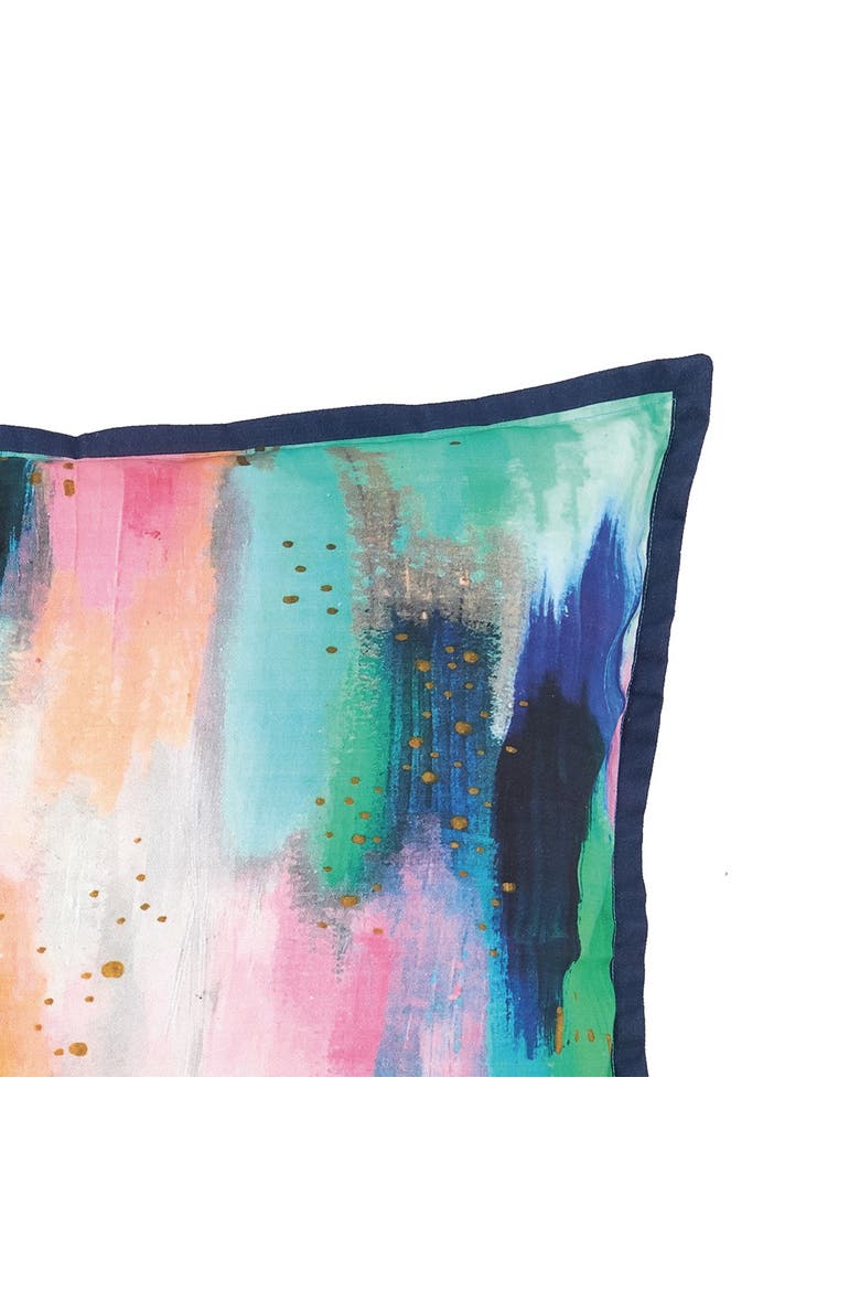 Abstract Watercolor Brushstroke Accent Throw Pillow 22" x 22", Alternate, color, Blue