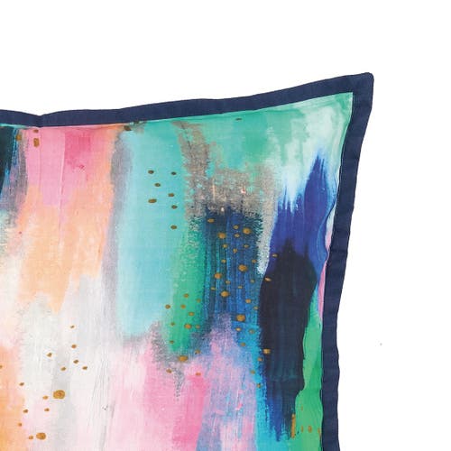 Carol & Frank Colorful Brush Strokes Accent Pillow, 22" X 22" In Blue
