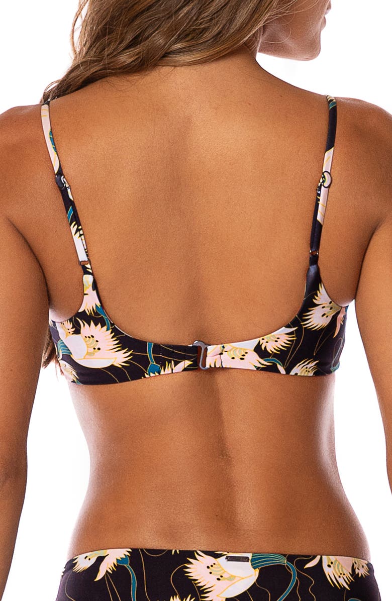 Maaji Floral Dreams Liberties Reversible Bikini Top, Alternate, color, Black