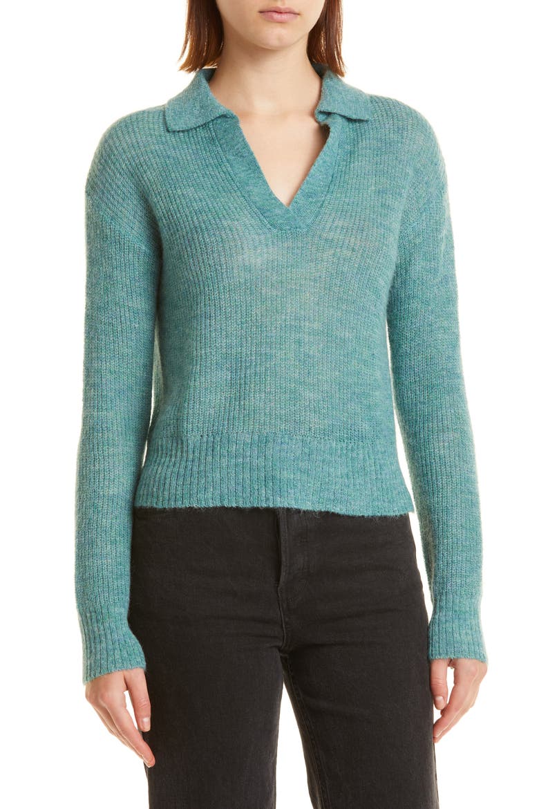 Polo Sweater, Main, color, KALE GREEN