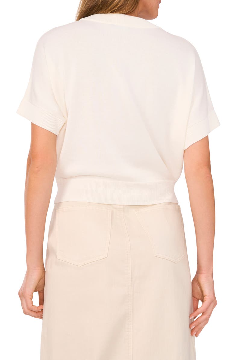 1.STATE Short Sleeve Sweater, Alternate, color, Antique White