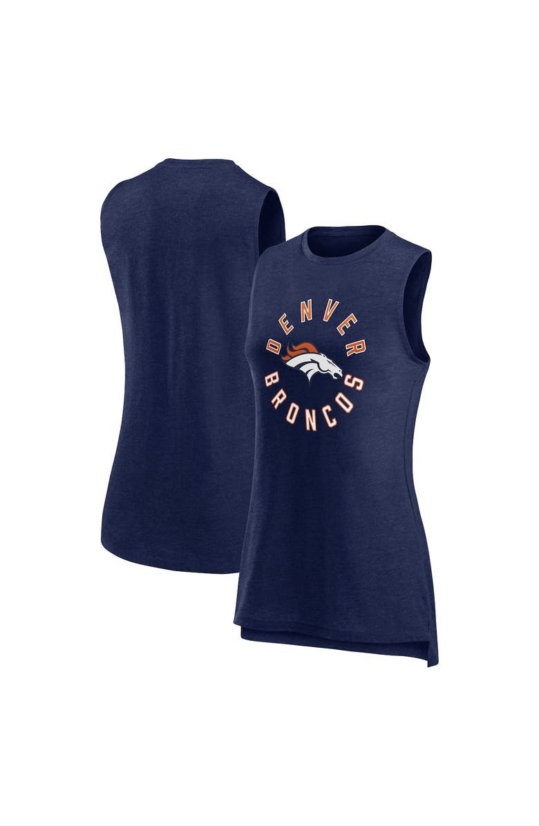 FANATICS Women's Fanatics Branded  Heather Navy Denver Broncos What Goes Around Tank Top, Main, color, 