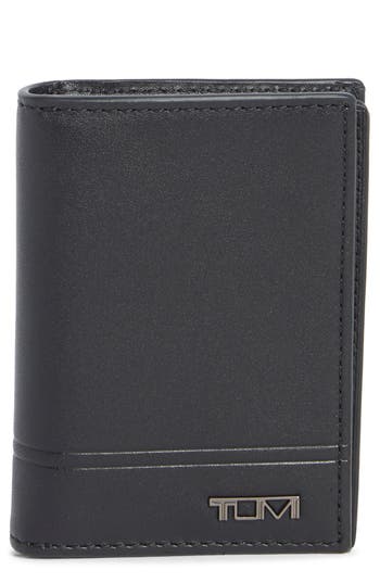 Tumi Leather Card Case In Black