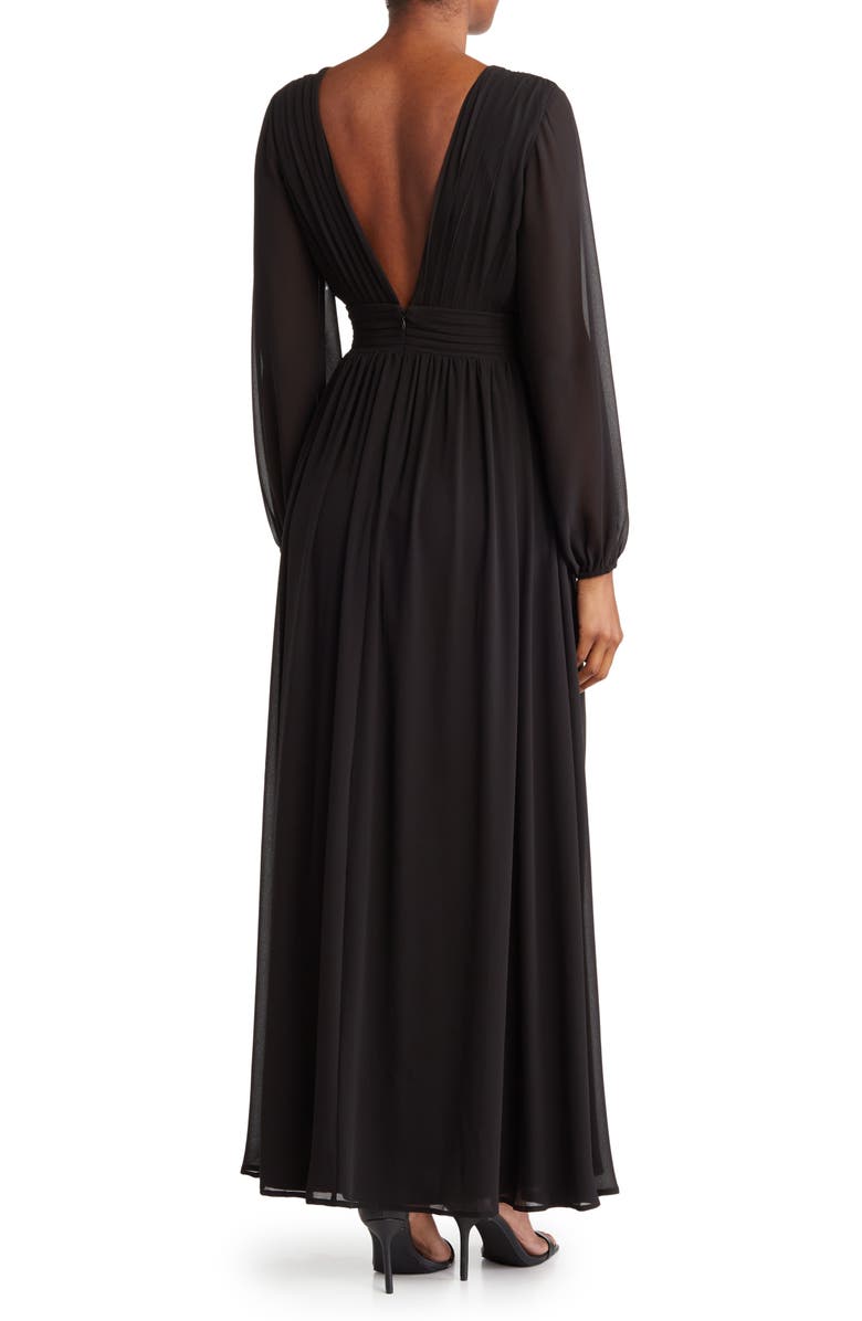 BY DESIGN Iris Plunge Neck Long Sleeve Maxi Dress, Alternate, color,