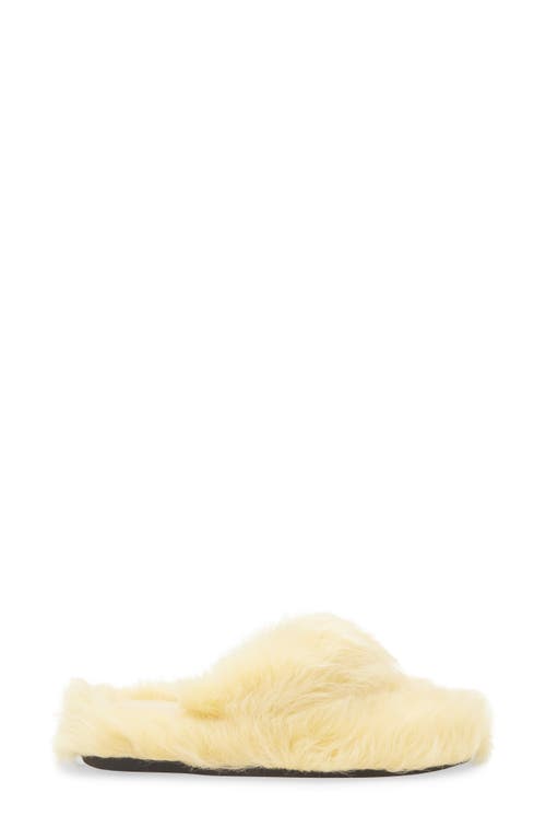 Acne Studios Blurr Shearling Flip Flop In Yellow