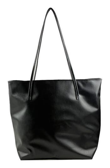 Mela Vegan Leather Tote Bag In Black