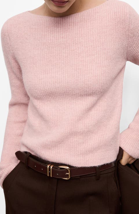 Boat Neck Rib Sweater