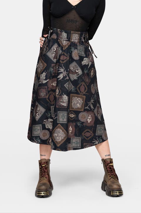 Kleo Relics Print Midi Skirt