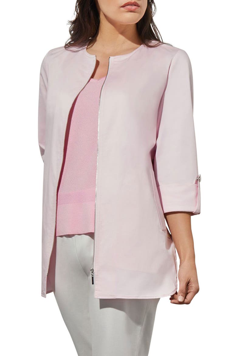 Front Zip Jacket, Main, color, PERFECT PINK
