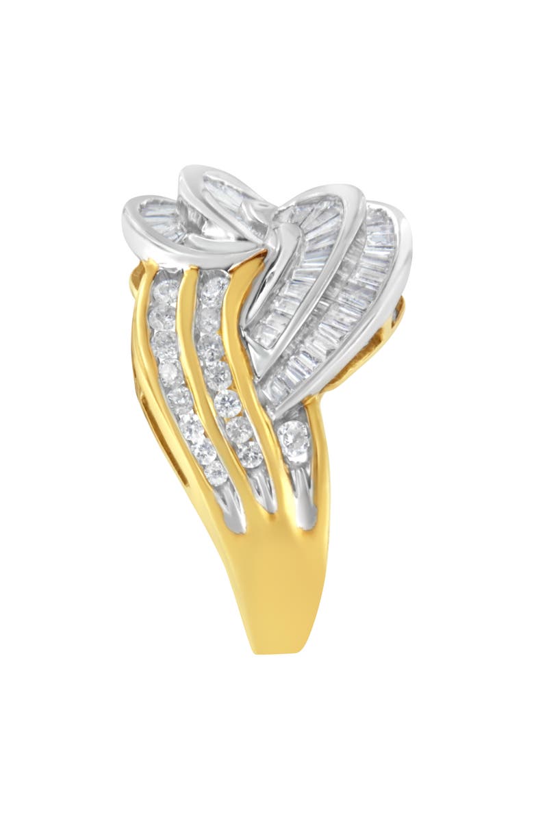 Haus of Brilliance 10KT Two-Toned Gold 1.0 Cttw Diamond Bypass Ring, Alternate, color, Yellow