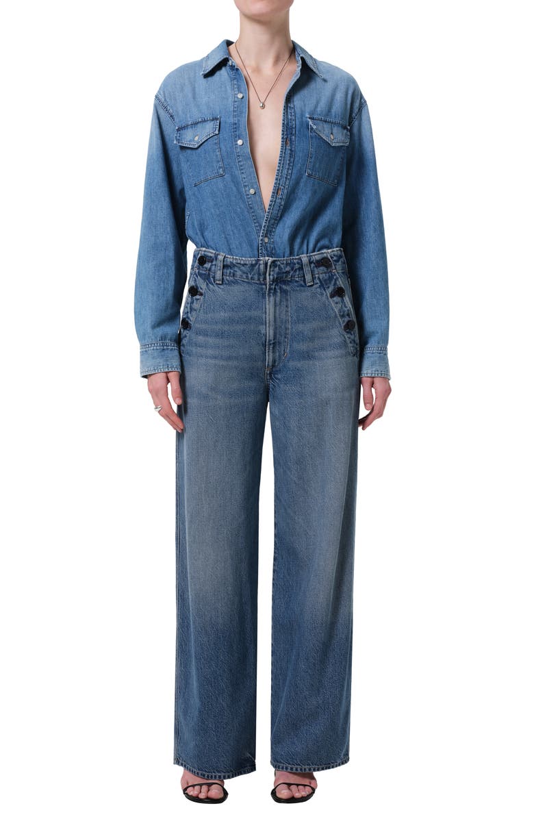 Citizens of Humanity Bordwalk Wide Leg Trouser Jeans, Alternate, color, Jete