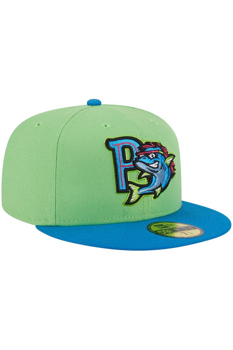 Men's New Era Green Pensacola Blue Wahoos Theme Nights Pensacola Mullets  59FIFTY Fitted Hat, Alternate, color, Green