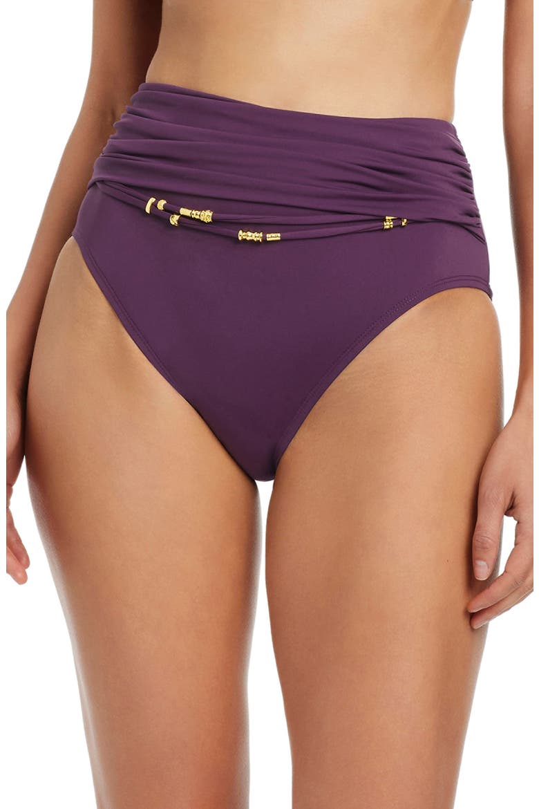 High Waist Bikini Bottoms, Main, color, GRENACHE