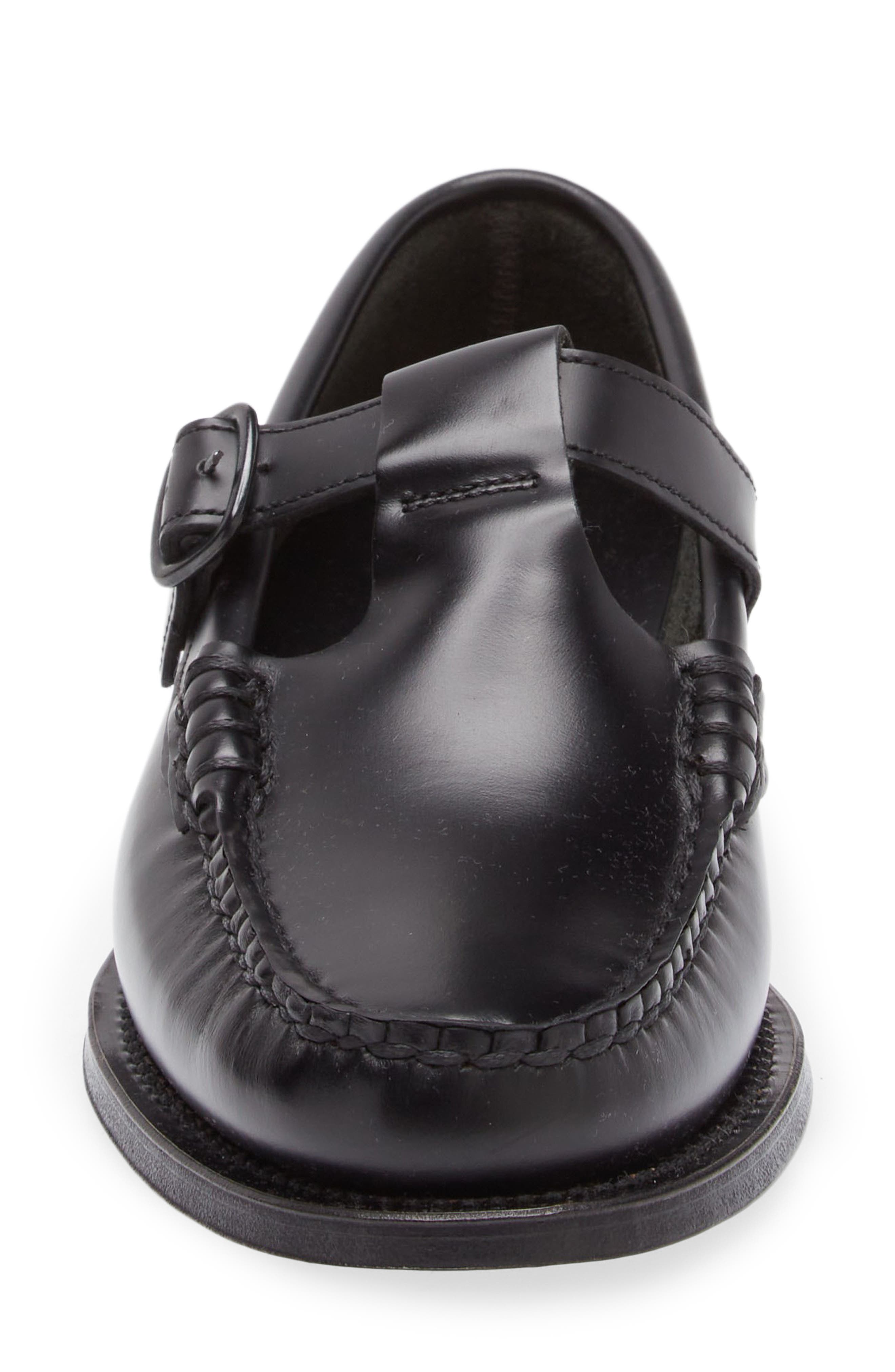 Alber T-Strap Loafer, Alternate, color, BLACK