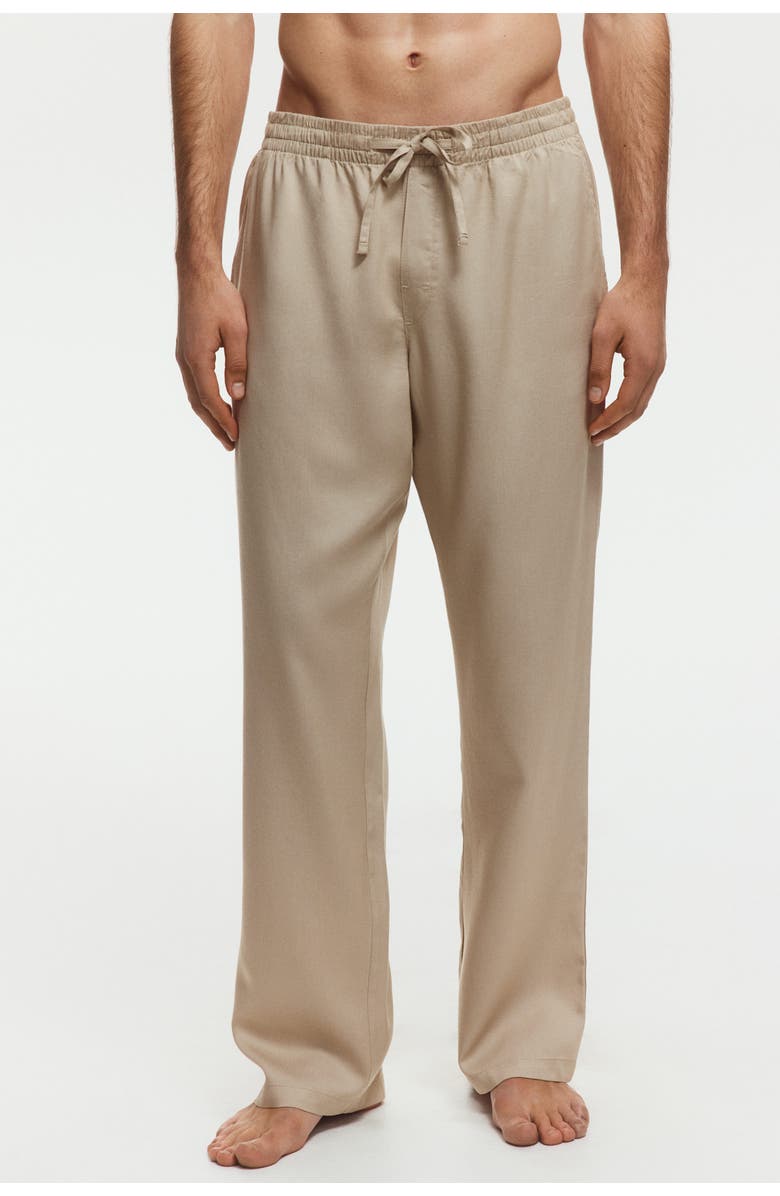 H&M Relaxed Fit Lyocell Trousers, Alternate, color, Beige