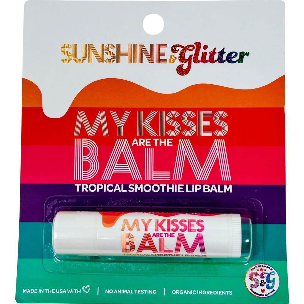 Sunshine & Glitter Kids' My Kisses Are The Balm Tropical Smoothie Lip Balm In White