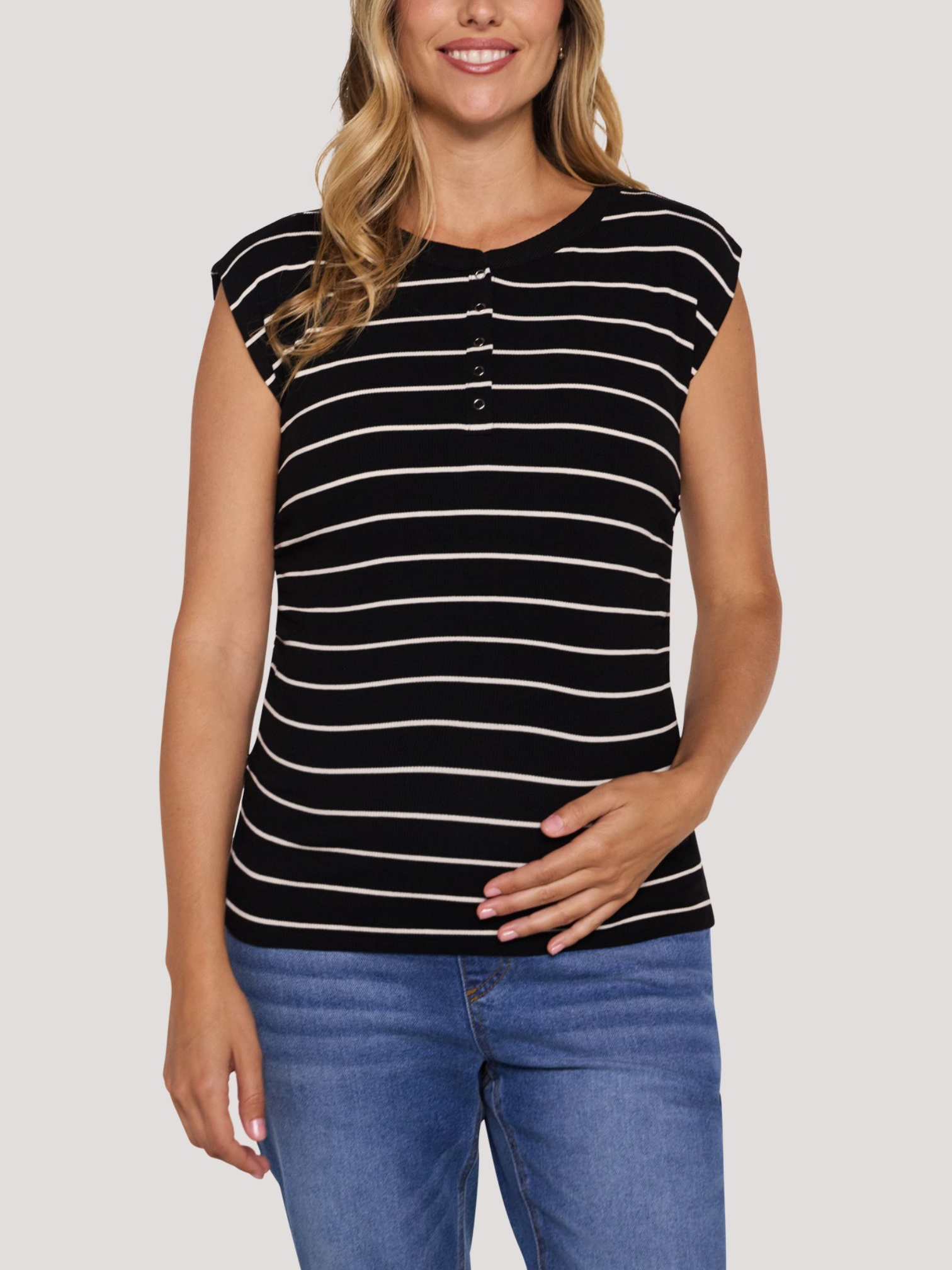 Ruched Henley Muscle Tee - image 3