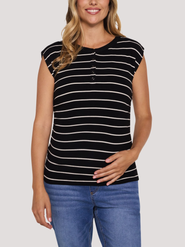 MOTHERHOOD MATERNITY Ruched Henley Muscle Tee