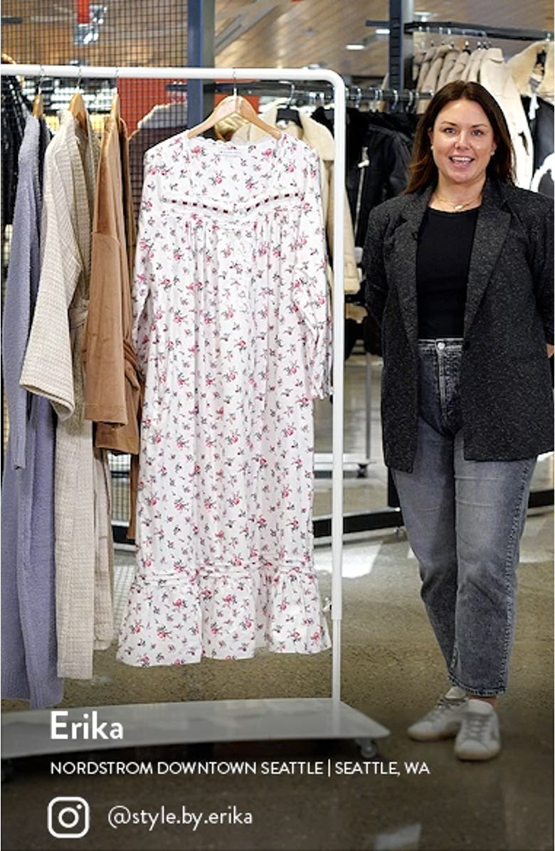 Floral Flannel Ballet Nightgown, sales video thumbnail