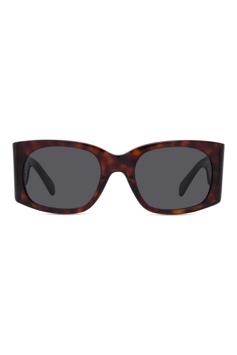 Triomphe 54mm Rectangular Sunglasses, Main, color, DARK HAVANA / SMOKE