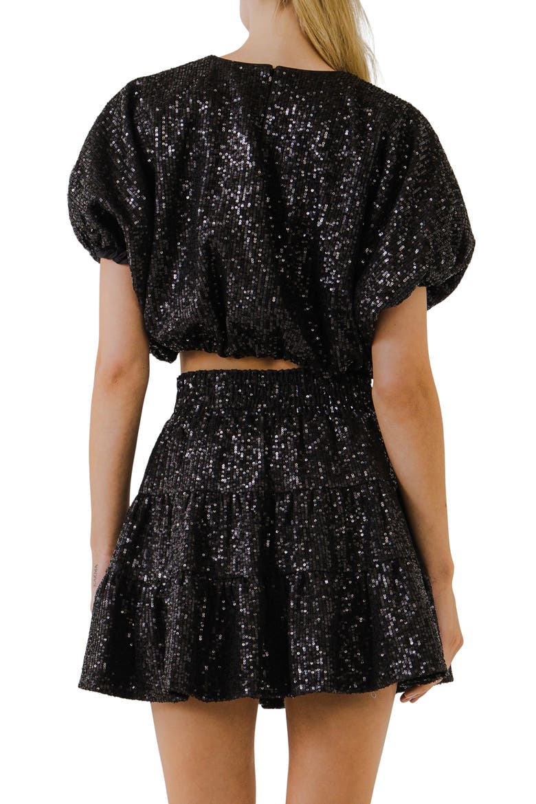 Sequins Crop Top, Alternate, color, BLACK