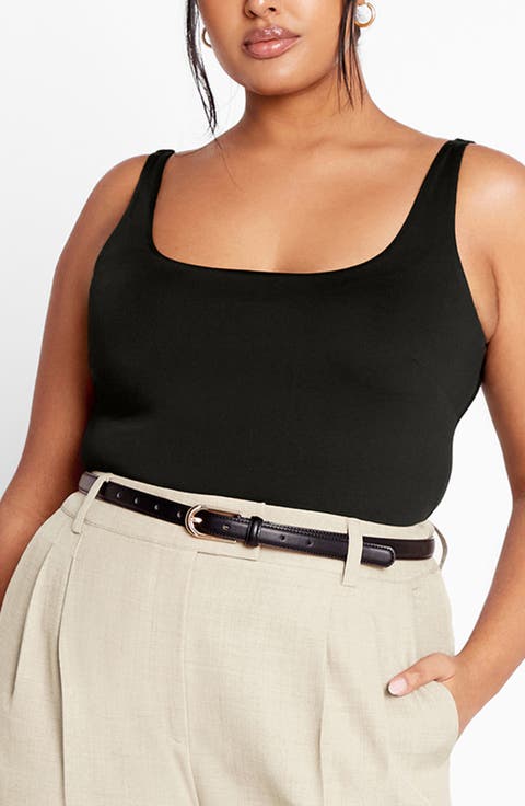 売れ筋商品|||シティーシック カットソー トップス レディース Plus Size Eleni Top Black Women's Plus Size Ariel Black Top