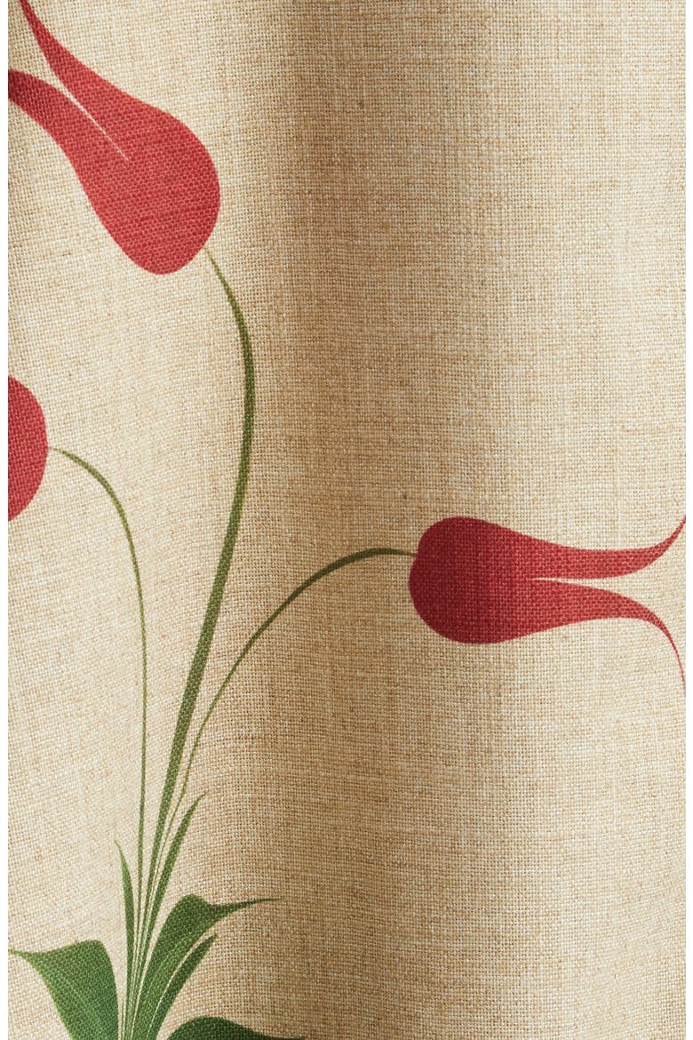 Marbled Tulip Print Belted Midi Sundress, Alternate, color, LINEN/ RED