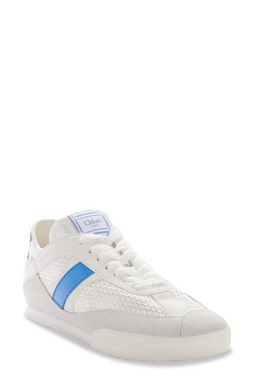 Chloé Kick Low-top Sneakers In White/blue