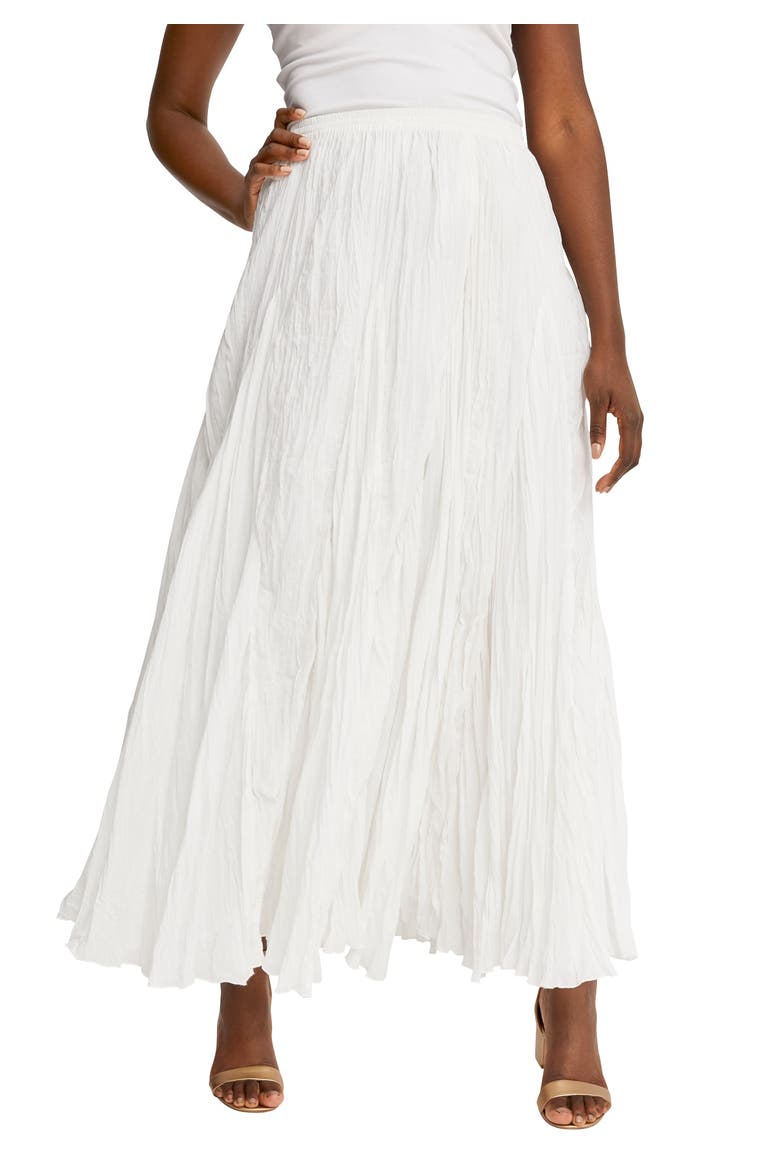 Flowing Crinkled Maxi Skirt, Main, color, WHITE