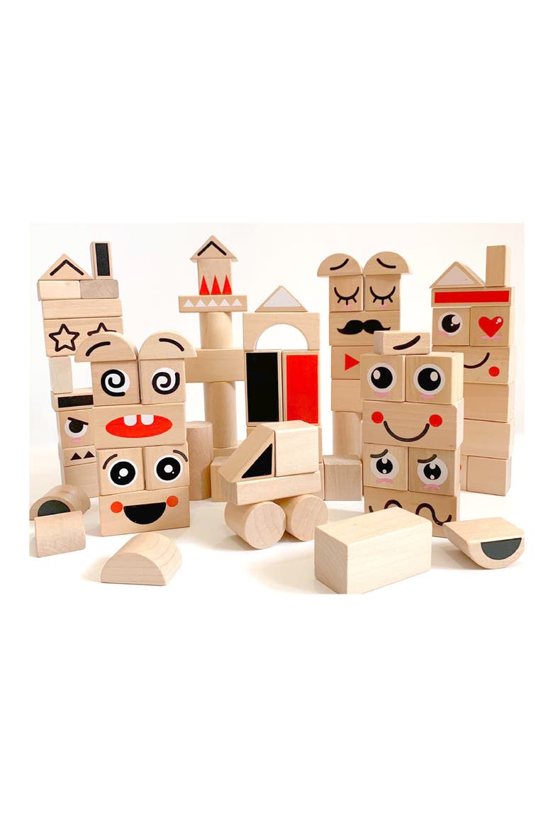 Kids' Expression Wooden Blocks, Alternate, color, MULTI
