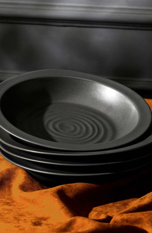 Stone Lain Orbit Stoneware 12-piece Dinnerware Set With Pasta Bowls In Black