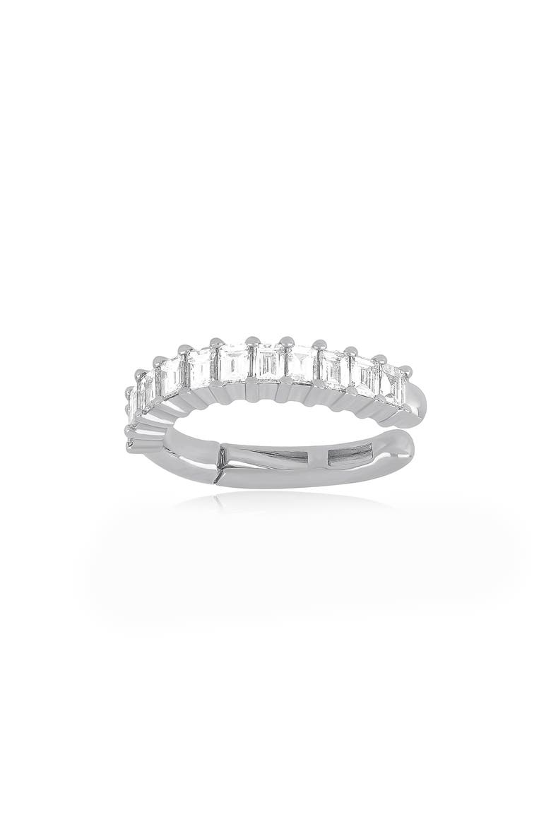 Diamond Baguette Ear Cuff, Main, color, WHITE GOLD