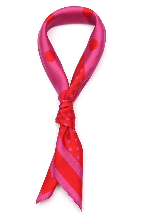 Shop Kate Spade New York Lady Dot Silk Bandana In Pink/red