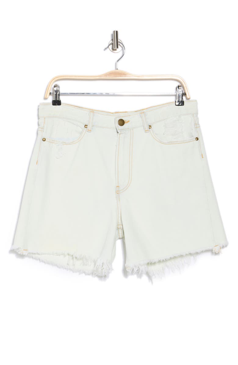 THE GREAT. The Easy Distressed Denim Cutoff Shorts, Alternate, color,
