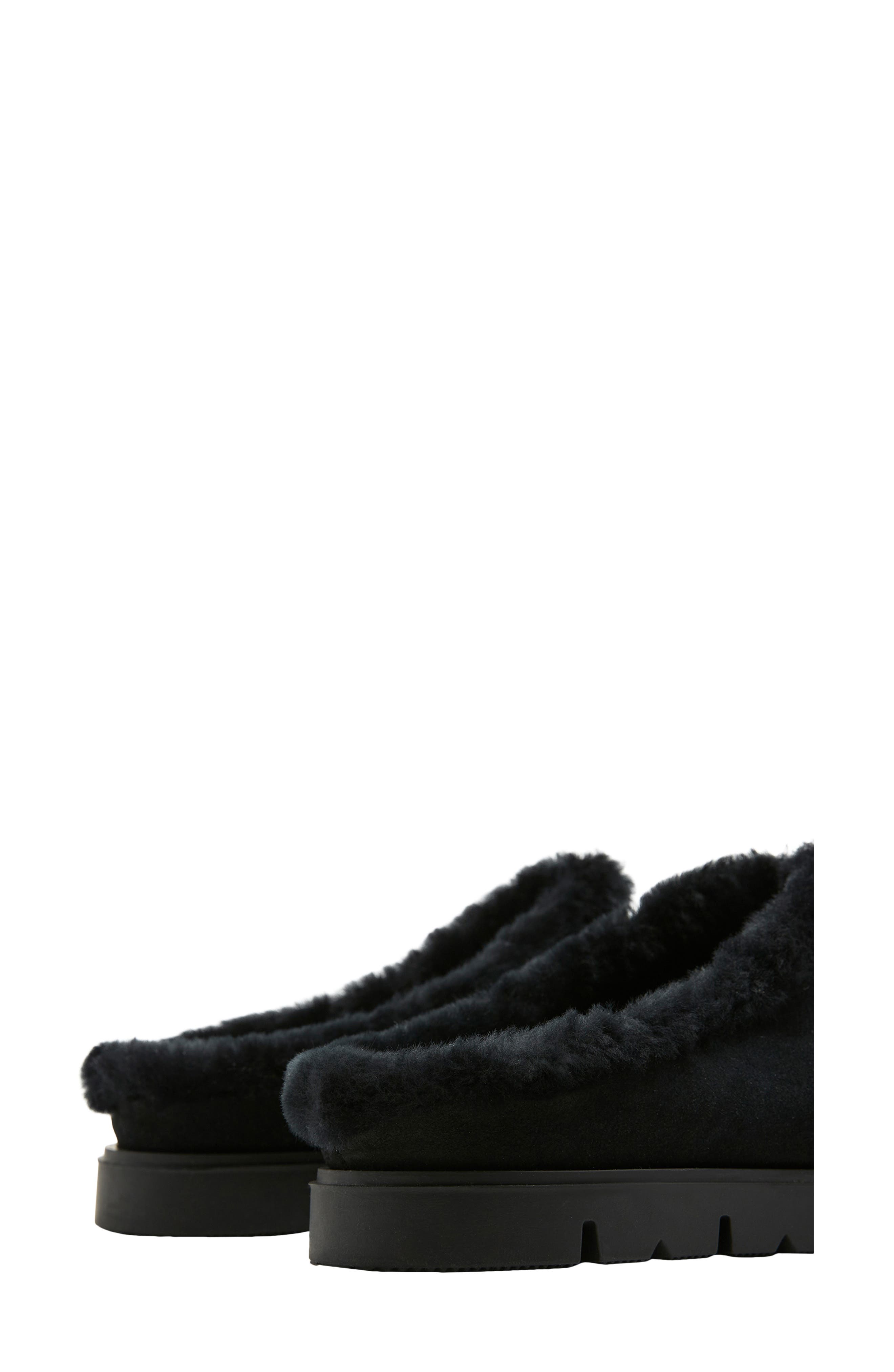 La Canadienne Eva City Dry<sup>™</sup> Waterproof Shearling Lined Slipper, Alternate, color, Black Suede