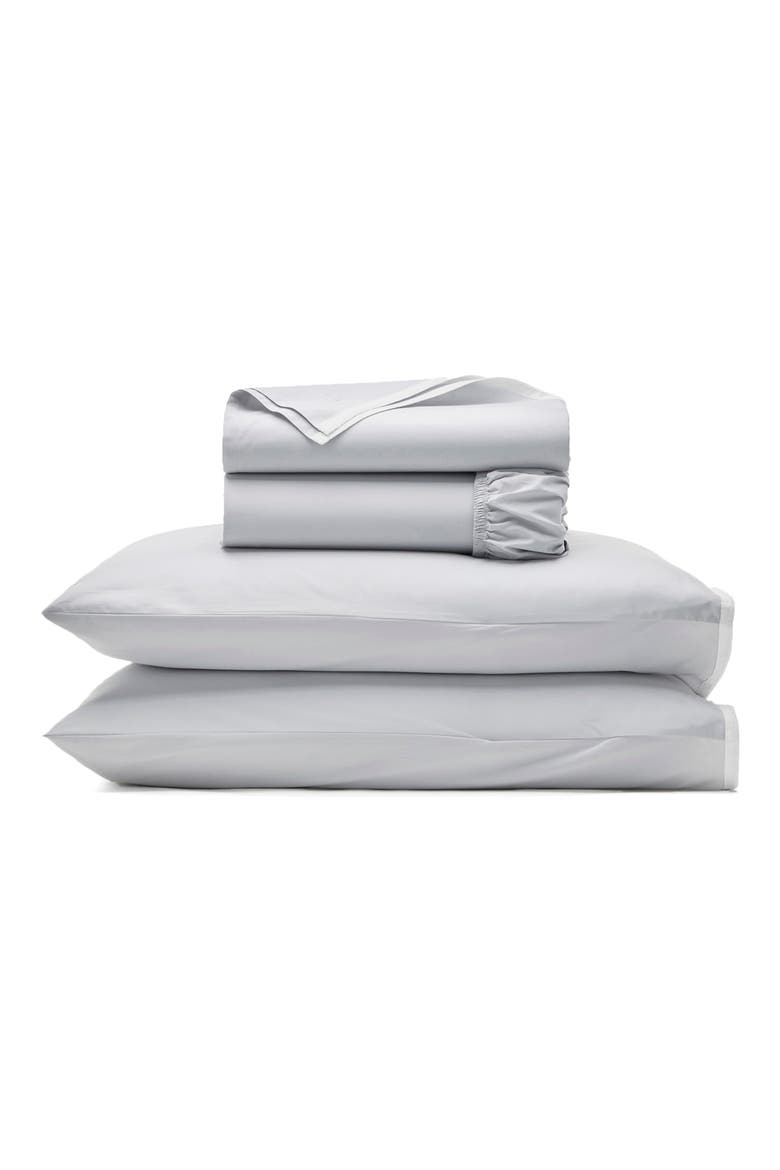 Framed Percale Sheet Set, Main, color, SKY/ WHITE